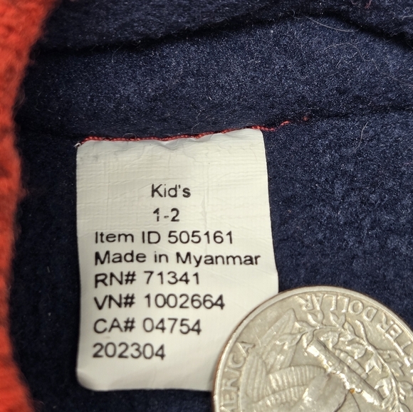 L.L. BEAN SWEATER FLEECE SLIPPERS MOTIF DEEP GARNET MOOSE KIDS YOUTH SIZE 1-2 - Picture 10 of 16